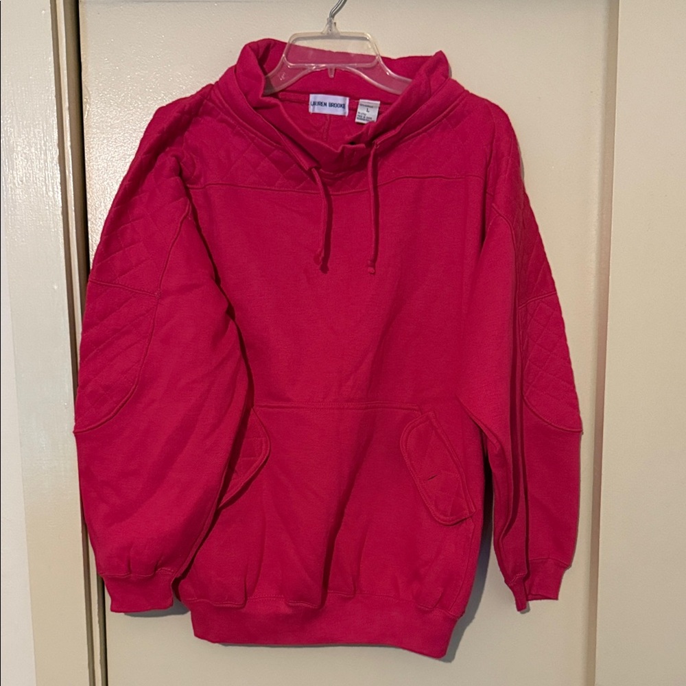Vibrant Pink Quilted Sweatshirt with bottom